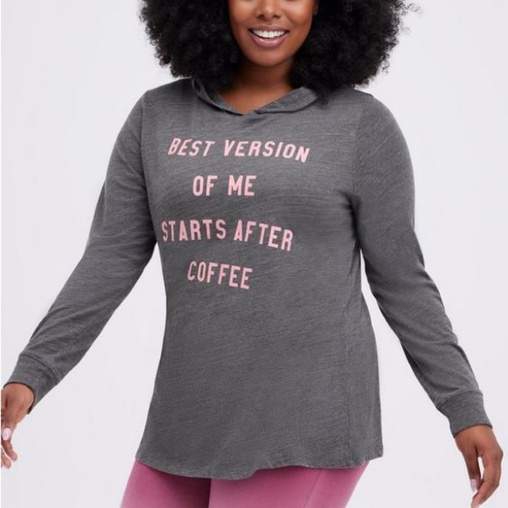 Torrid Vintage Hoodie Tee - Triblend Jersey After Coffee Dark Gray